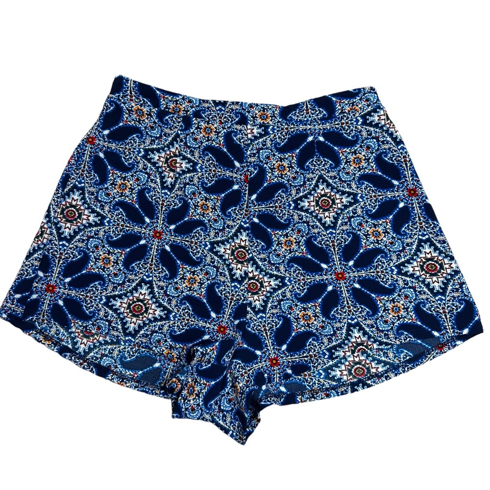 Show Me Your MuMu Miami Blue Print Cabana Shorts Size Small High Rise Coastal - Picture 2 of 8